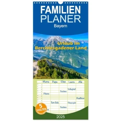 Abbildung von Familienplaner 2025 Urlaub im Berchtesgadener Land mit 5 Spalten (Wandkalender, 21 cm x 45 cm), CALVENDO