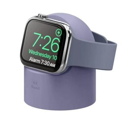 Abbildung von elago W2 Ladestation Ständer Kompatibel mit Apple Watch Serie 10, 9, 8, SE2, 7, 6, SE, 5, 4, 3, 2, 1 Ultra 2 &amp; (Lavendelgrau)