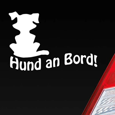 Abbildung von Hellweg Druckerei Hund an Bord Dog Tier Tuning Auto Aufkleber Sticker Heckscheibenaufkleber