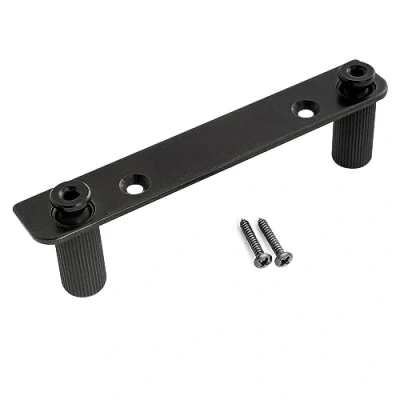 Abbildung von Musiclily Pro Gitarre Double Locking Tremolo Steg Haltebügel und M7 Bolzen Set für Floyd Rose Tremolosystem, Schwarz