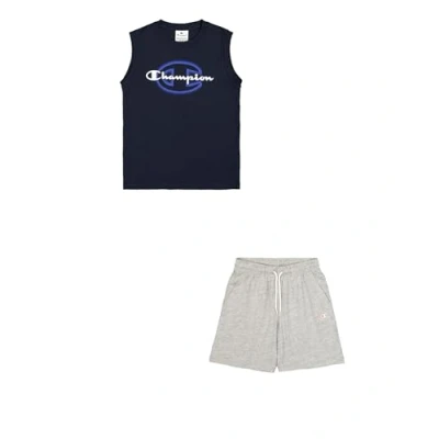 Abbildung von Champion Graphic Sleeveless CREW NECK SET Trainingsanzug für Kinder, Größe: 114/119, Dark blue