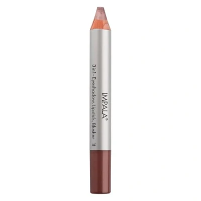 Abbildung von Impala 3 in 1 Jumbo Stift Lidschatten, Lippenstift und Rouge Geschmeidige Textur Lange Lebensdauer Intensive Farben Farbe 11 Metallisches Rotbraun