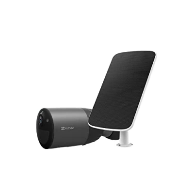 Abbildung von EZVIZ 4MP Akku Überwachungskamera, kabellose WLAN IP Kamera mit 210 Tage Akkuleistung, PIR Bewegungssensor, Solarpanel, 2K Farbnachtsicht, 2 Wege Audio, IP66 wetterfest, 32GB eMMC, BC1C Kit