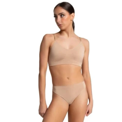 Abbildung von Capezio Damen Seamless Clear Back Bra BH, Undurchsichtige, Nude, XS