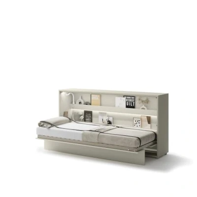 Abbildung von MEBLINI Schrankbett Bed Concept Wandbett mit Lattenrost Klappbett Schrank Wandklappbett Murphy Bettschrank BC 06 90x200cm Horizontal Kaschmir