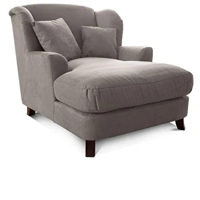 Abbildung von Cavadore XXL Sessel Assado / großer Polstersessel mit Holzfüßen und Sitzfläche Inkl. 2 Zierkissen 109 x 104 145 Mikrofaser Anthrazit
