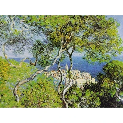 Abbildung von 1art1 Claude Monet Poster Bordighera, 1884 Bilder Leinwand Bild Auf Keilrahmen XXL Wandbild Kunstdruck Als Leinwandbild 80x60 cm