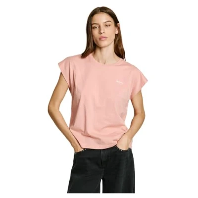 Abbildung von Pepe Jeans Blooma Tshirt basic, Damen, Größe: Large, Washed pink