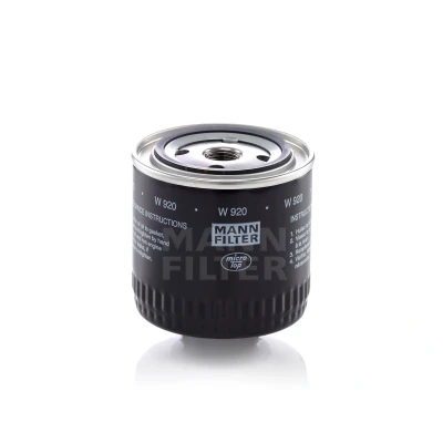 Abbildung von MANN FILTER W 920 Ölfilter 3/4 16 UNF mit einem Rücklaufsperrventil Anschraubfilter