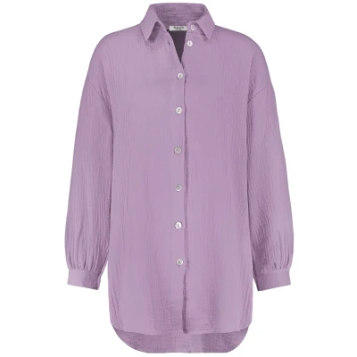Abbildung von Sublevel Lange Hemdbluse, Damen, Größe: S/M, Purple
