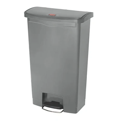 Abbildung von Rubbermaid Commercial Products Slim Jim 1883604 68 Litre Front Step On Resin Wastebasket Grey