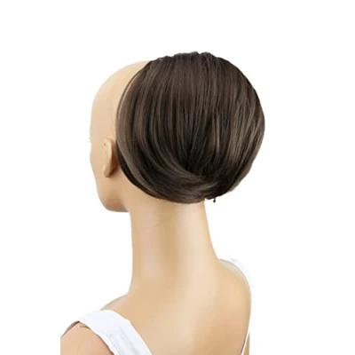 Abbildung von CAISHA Haardutt Audrey Haarknoten Zopf Haarteil Hepburn Dutt Haargummi Hochsteckfrisuren DM15cm Brünett HD4