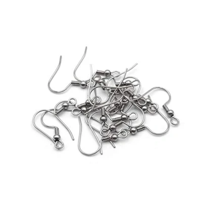 Abbildung von Vintageparts Schlichte Ohrhänger aus Edelstahl 20 Stück Schmuck zum selber basteln und nähen