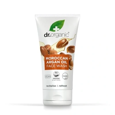 Abbildung von Dr Organic Marokkanisches Arganöl Gesichtswaschgel, Normale &amp; Trockene Haut, Vegan, Tierversuchsfrei, Paraben SLS frei, Recycelt Recyclebar, Bio, 150ml