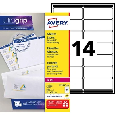 Abbildung von Avery L7163 100 Adress Etiketten schnellablösend