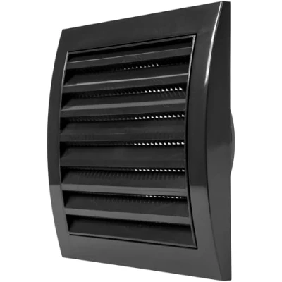 Abbildung von Ø100mm Außenmaß 148 x 153 mm Lüftungsgitter mit integriertem Schädlingsschutz, stabil, Lüftungsgitter, HVAC Lüftungsschlitzabdeckung, Abluftkanalabdeckung, Ablufthaube (Ø10 cm, Schwarz)