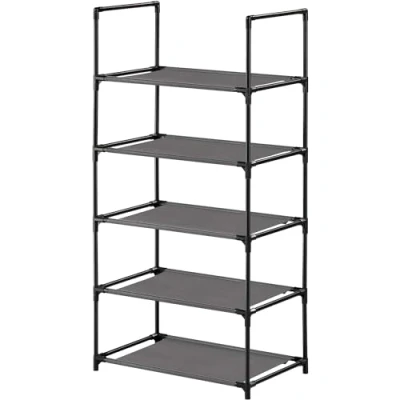 Abbildung von edihome, Schuhregal, 5 Ebenen, (28 x 45 89 cm), Schuhschrank Schmal, Schmale und hohe Schuhregale aus Kunststoff, Vertikal, Regal, Show Rack (5 Ebenen)