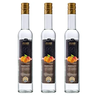 Abbildung von Dolomiti Marillen Schnaps Spirituose 35% vol. fruchtiger, angenehm Obstbrände (3 x 0.5 l)