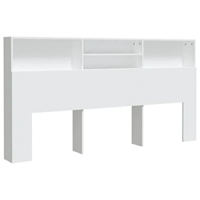 Abbildung von vidaXL Bett Kopfteil mit Ablagen Regal Wand Bücherregal Betthaupt Bettkopfteil Schlafzimmer Weiß 200x19x103,5cm
