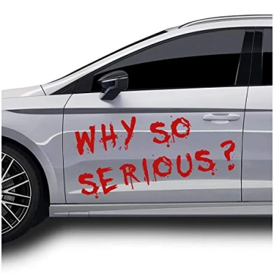 Abbildung von Finest Folia Joker Batman Aufkleber Sticker Dekor Folie Autoaufkleber KX012 (Why so Serious Schriftzug)