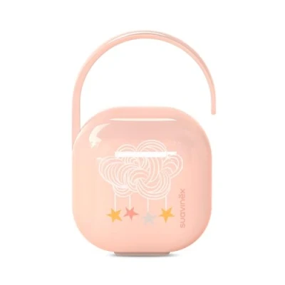 Abbildung von Suavinex, Schnullerhalter für Baby, Schnullerbox 2 Schnuller, Schnullertasche, 0 Monate, Aufbewahrung Case, mit Flexibler Henkel, Farbe Dreams Pink