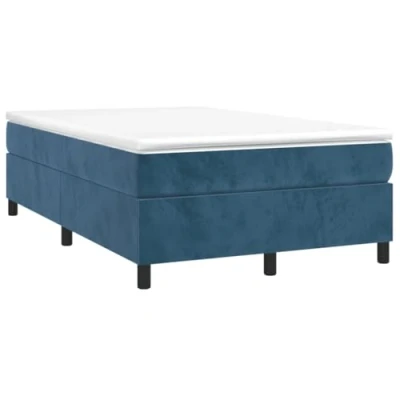 Abbildung von vidaXL Bettgestell, Polsterbett Bett für Schlafzimmer, Bettrahmen mit Lattenrost Stützbeinen, Schlafzimmerbett Doppelbett, Dunkelblau 120x200cm Samt