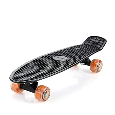 Abbildung von Monzana Skateboard mit LED Rollen, 22 Zoll ABEC 7 Retro Pennyboard 100kg belastbar