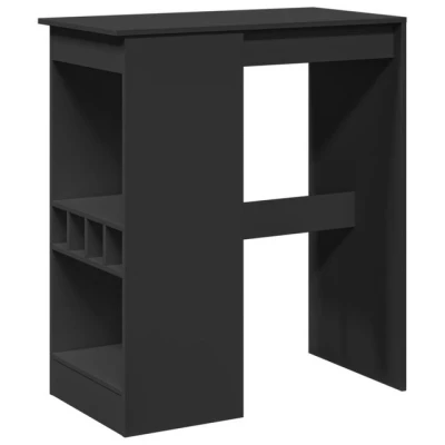 Abbildung von vidaXL Esstisch Bartisch mit Regal Schwarz 90x47,5x103,5 cm Holzwerkstoff (1 St)