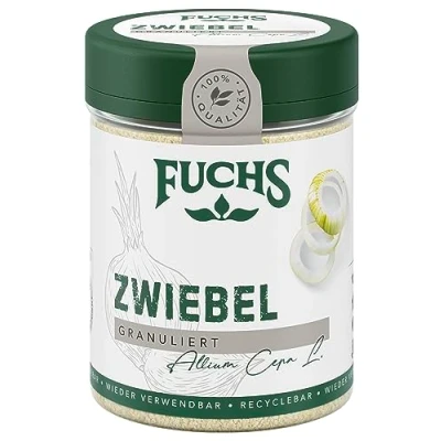 Abbildung von Fuchs Gewürze Zwiebel granuliert Gewürz für Saucen oder Nudelgerichte natürliche Zutaten 70 g in wiederverwendbarer, recyclebarer Dose