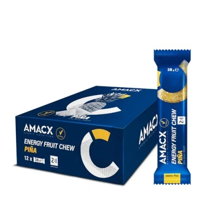 Abbildung von AMACX Energie Riegel Fruit Chew 51% Frucht Power Bar für Ausdauersport, Powerriegel vegan, gluten &amp; laktosefrei Energy mit Kohlenhydratverhältnis 2:1 Sportriegel 12er Pack Cassis