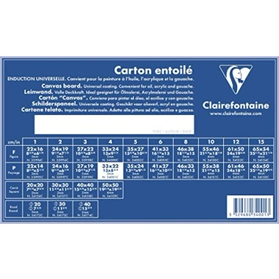 Abbildung von Clairefontaine 34001C Leinwand (3 mm, Querformat, 33 x 22 cm, ideal für Nasstechniken, praktisch und einfach zu verwenden) weiß