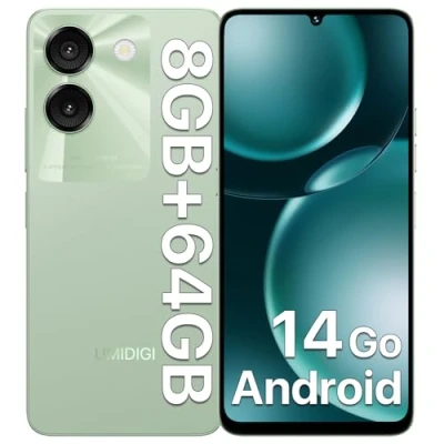 Abbildung von UMIDIGI G9A Smartphone, Android 14 Go Handy Ohne Vertrag, 8GB+64GB/1TB Mobile Phone, 6.75 Zoll HD Display, 4G Dual SIM Simlockfreie Handys, Octa Core Prozessor, 13MP+8MP Kamera/5000mAh Akku Grün