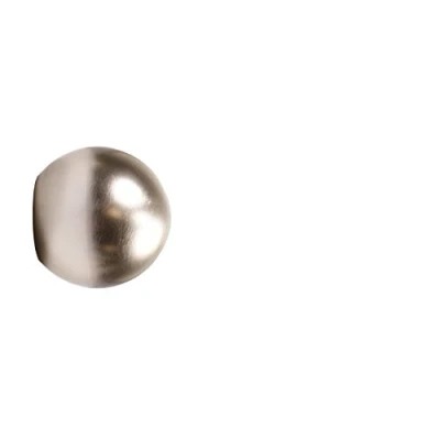 Abbildung von iso design Endstück Kugel in Edelstahloptik für 20 mm Ø Gardinenstangen Set 2