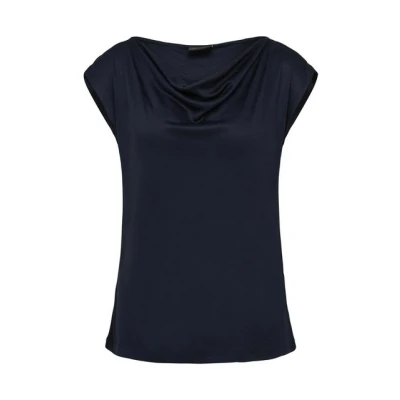 Abbildung von s.Oliver Black Label MIT Wasserfallausschnitt Tshirt print, Damen, Größe: 44, Navy