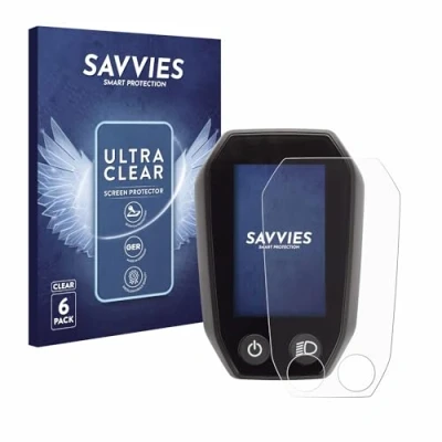 Abbildung von Savvies 6 Stück Schutzfolie für Shimano Steps SC E6010 Displayschutz Folie Ultra Transparent
