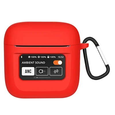 Abbildung von GIOPUEY Hülle Kompatibel mit JBL Tour Pro 2, Silikon Stoßfeste Schutzhülle, Ultradünn Case Cover, Kein Geruch, Rot
