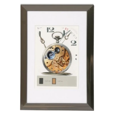 Abbildung von Timeless Kunststoff Bilderrahmen 10x15 bis 40x50 mit Passepartout Foto Rahmen: Farbe: Stahl Format: 13x18
