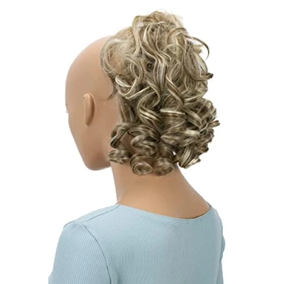 Abbildung von CAISHA Haarteil Haargummi Lena Hochsteckfrisuren Brautfrisuren Voluminös Gelockt Unordentlich Dutt Kunstfaser DM17cm Braun Hellblond Gesträhnt G28L