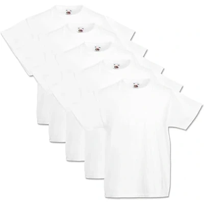Abbildung von GIDUTEX Kinder Tshirt by Fruit of The Loom Valueweight Unisex 104 116 128 140 152 (DE/NL/SE/PL, Numerisch, 152, Regular, Weiß)