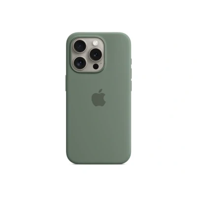 Abbildung von Apple iPhone 15 Pro Hülle MagSafe Silikon Original Soft Case/Backcover Handyhülle Grün