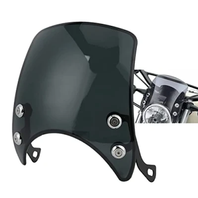 Abbildung von Motorrad Scheinwerfer Verkleidung Retro Universal Fly Screen Wind Schutz Scheibe Zubehör für 5 7in