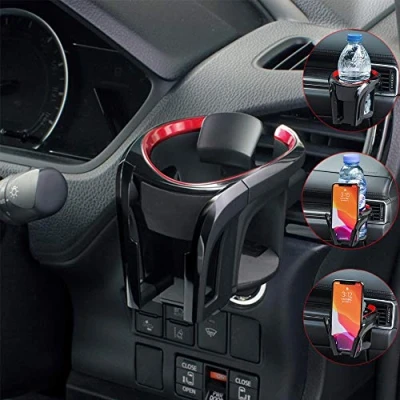 Abbildung von Tawveml Auto Getränkehalter, Multifunktion 2 in 1 Kfz Getränkehalterung Becherhalter Expander Halter für Trinken Flaschen 17 20 Unzen Kaffeetasse bis zu 5,9&quot; Zoll Schwarz (Rot)