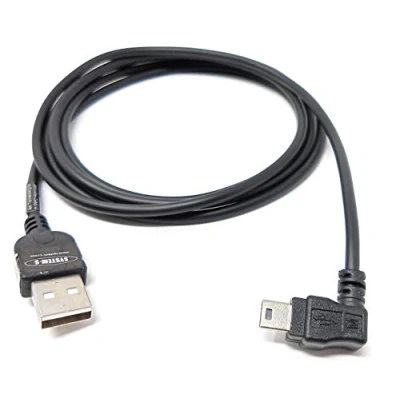 Abbildung von System S 140 cm USB 2.0 Kabel für A auf Mini B 5 Pin Winkelstecker 90 Grad Links