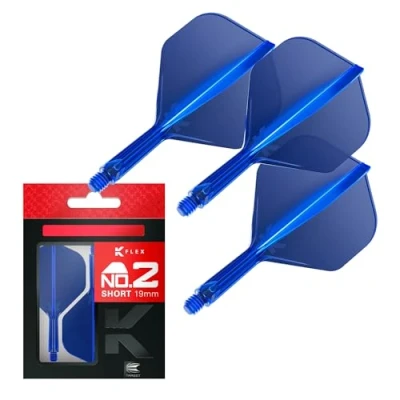 Abbildung von Target Darts K Flex Integrierter Dart Flug und Schaft, Nr. 2 Blau (Kurz) 3er Pack 2, Präzisionsgeformte in 1 Flüge Schaft Professionelles Zubehör