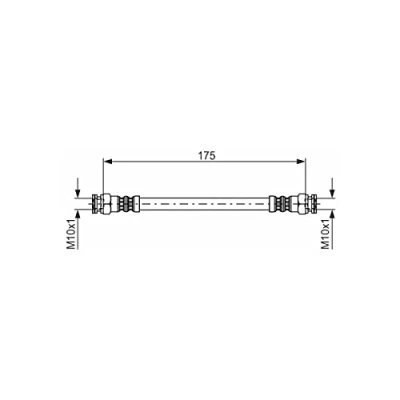 Abbildung von BOSCH 1 987 476 012 Bremsschläuche 175 M10x1 SKODA: FELICIA Pickup, 1, PEUGEOT: 607 Limousine, VOLKSWAGEN: Caddy 2 Pickup