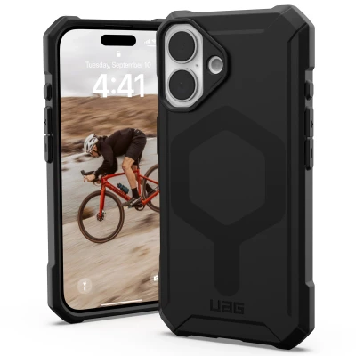 Abbildung von Apple iPhone 16 Hülle MagSafe Silikon UAG Soft Case/Backcover Handyhülle Schwarz Shockproof/Stoßfest