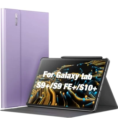 Abbildung von INFILAND Hülle für Samsung Galaxy Tab S10+ Plus / S9 FE+ S9+ (12,4 Zoll 2024/2023), Multi Winkel Ständer Dünn Schutzhülle mit Stifthalter, Auto Schlaf/Wach, Lavendel
