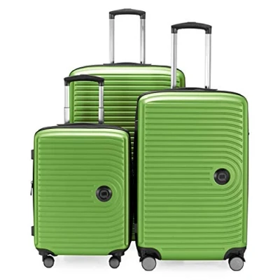 Abbildung von HAUPTSTADTKOFFER Mitte 3er Kofferset Handgepäckskoffer 55 cm, mittelgroßer Koffer 68 cm + großer Reisekoffer 77 Hartschale ABS, TSA, Apfelgrün