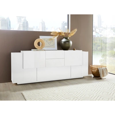 Abbildung von INOSIGN Sideboard &quot;Coro, Kommode, Schrank, Kredenz, grifflos mit Einlegeböden&quot;, 1 Klappe,4 Türen,2 Schubkästen Doppeltiefe, Breite 220