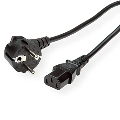 Abbildung von VALUE Netzkabel, gerade IEC Buchse Stromkabel, Schutzkontakt, CEE 7/7, Typ E/F Männlich (Stecker), IEC320 C13, Kaltgeräte, 10A Weiblich (Buchse) (180.0 cm)
